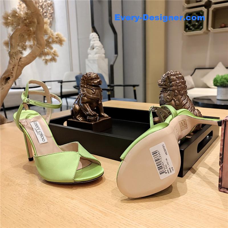 Jimmy Choo handmade satin panel peep-toe sandals