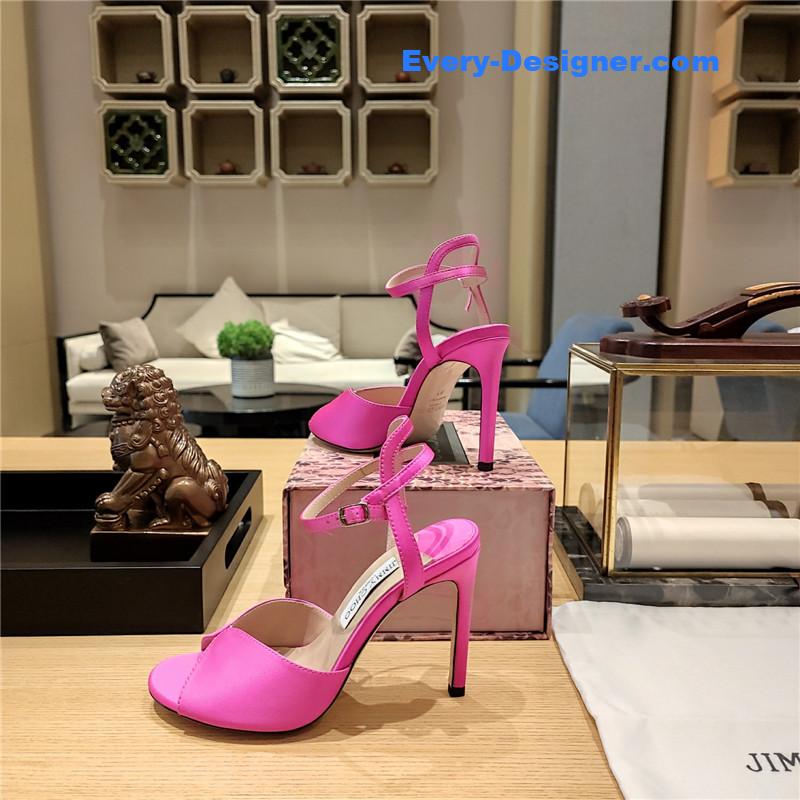 Jimmy Choo handmade satin panel peep-toe sandals