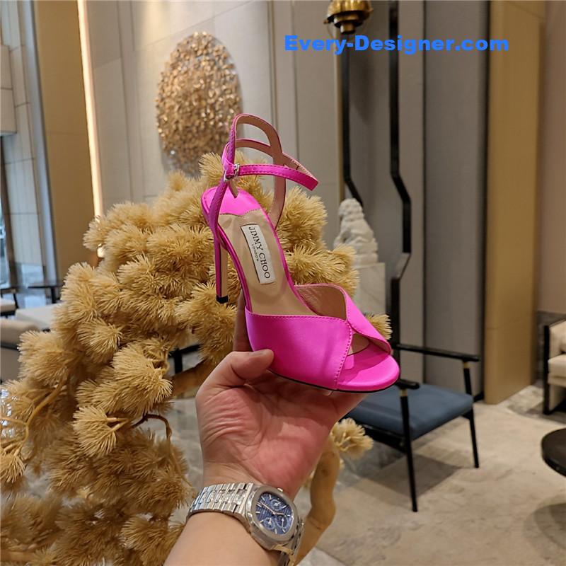 Jimmy Choo handmade satin panel peep-toe sandals