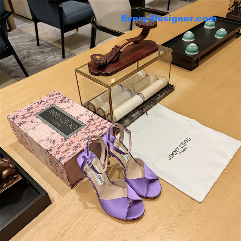 Jimmy Choo handmade satin panel peep-toe sandals