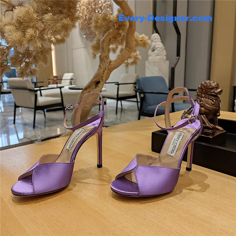 Jimmy Choo handmade satin panel peep-toe sandals