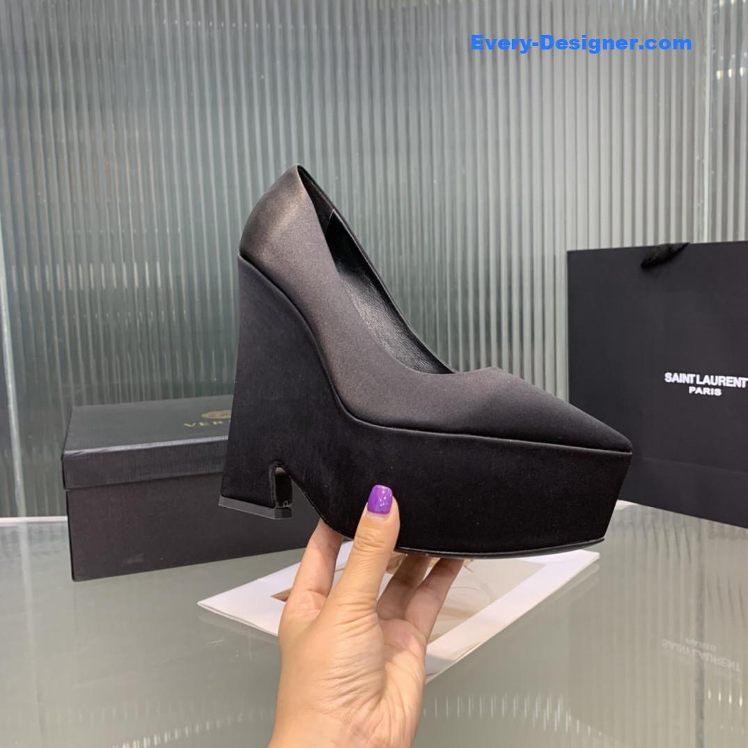 Versace wedge high heel shoes