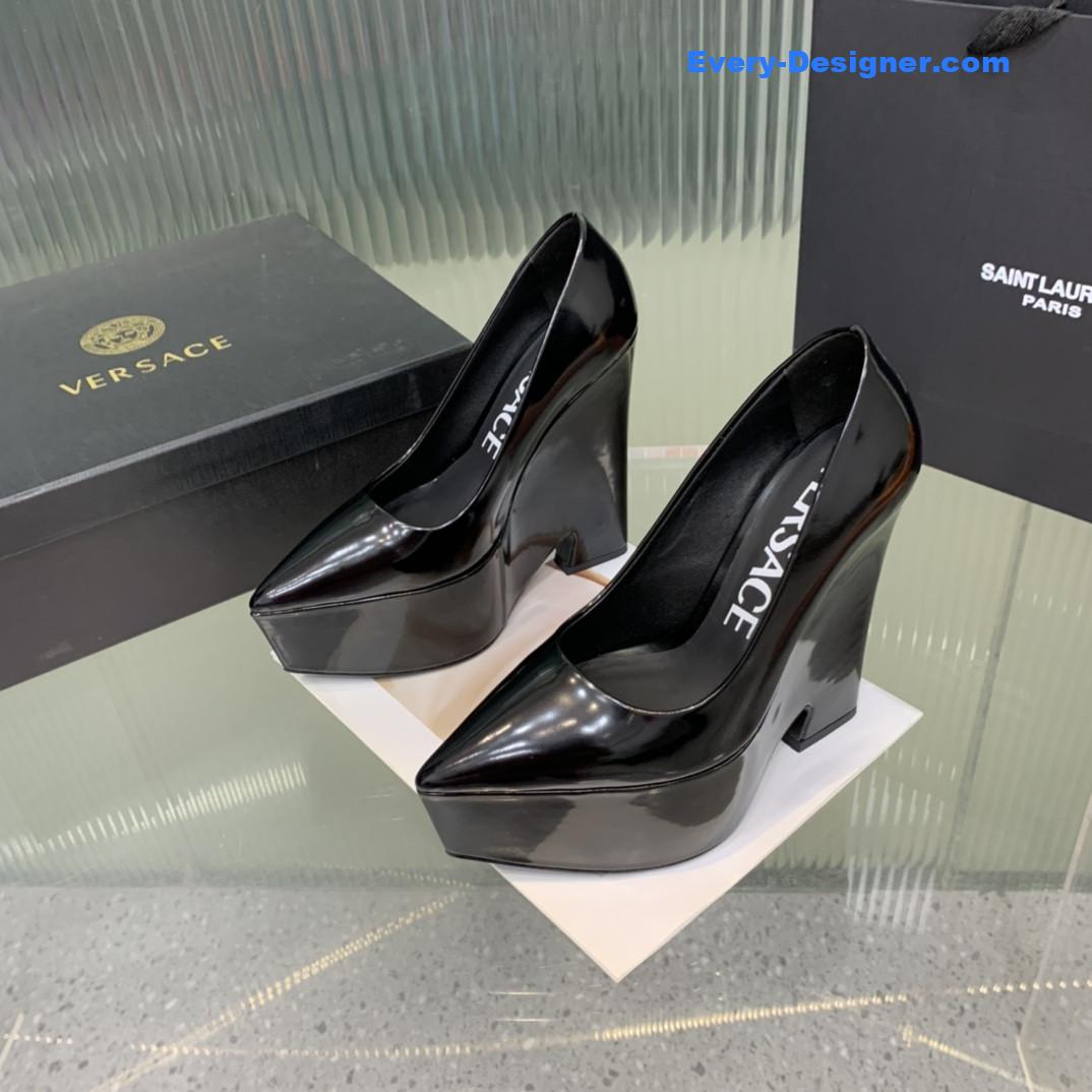 Versace wedge high heel shoes