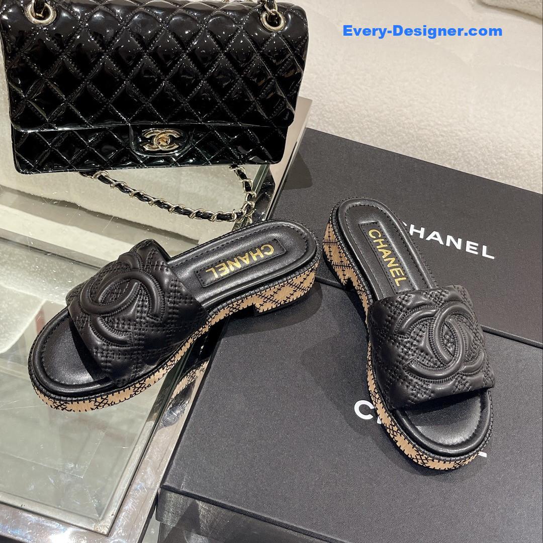 CC new wooden heel slippers