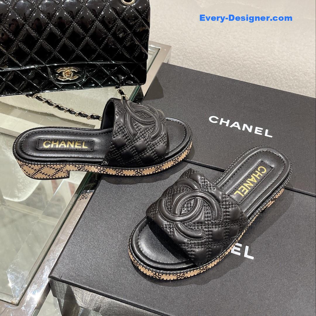 CC new wooden heel slippers