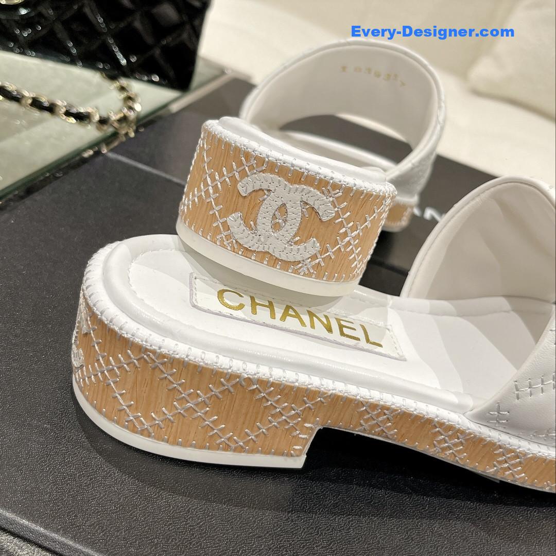 CC new wooden heel slippers