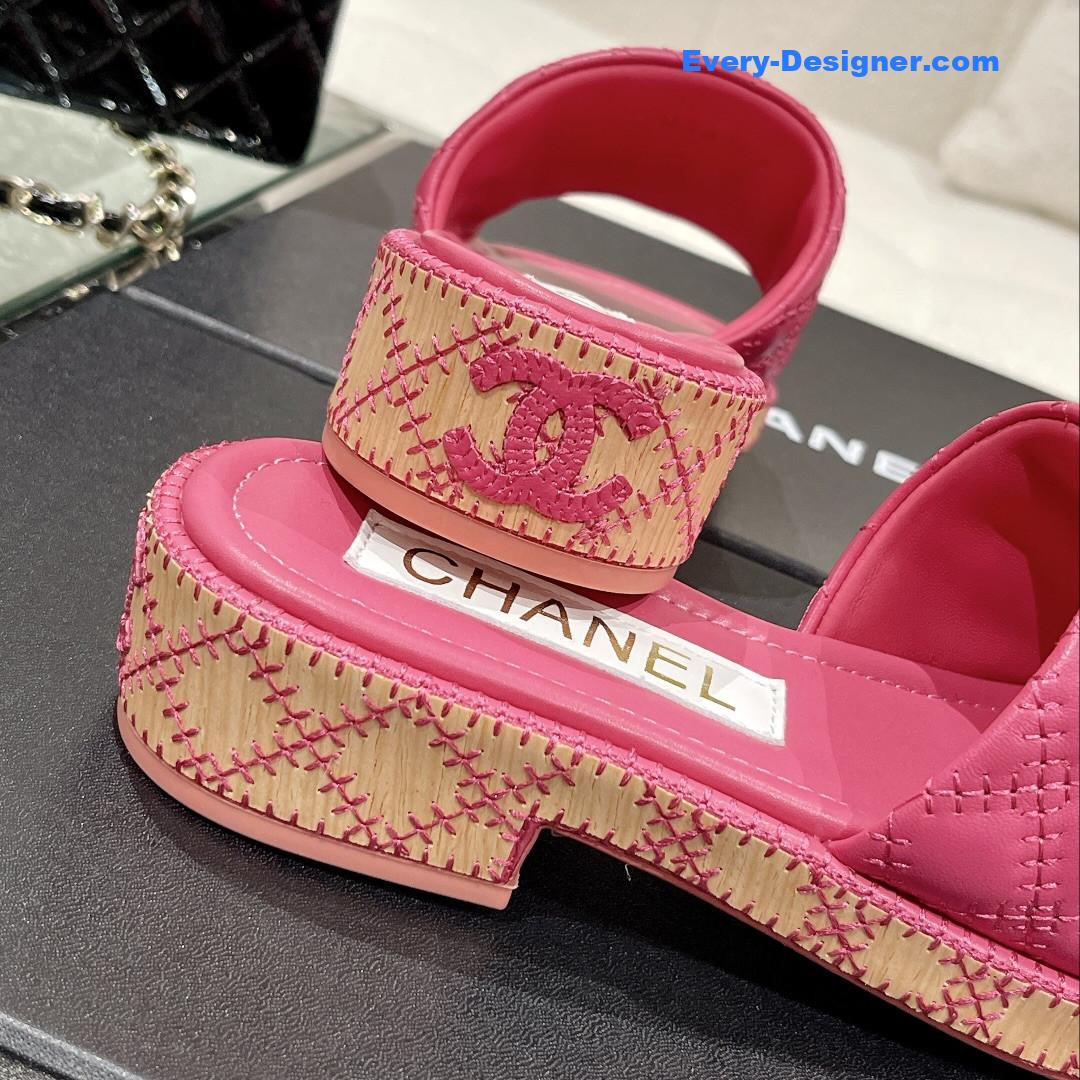 CC new wooden heel slippers