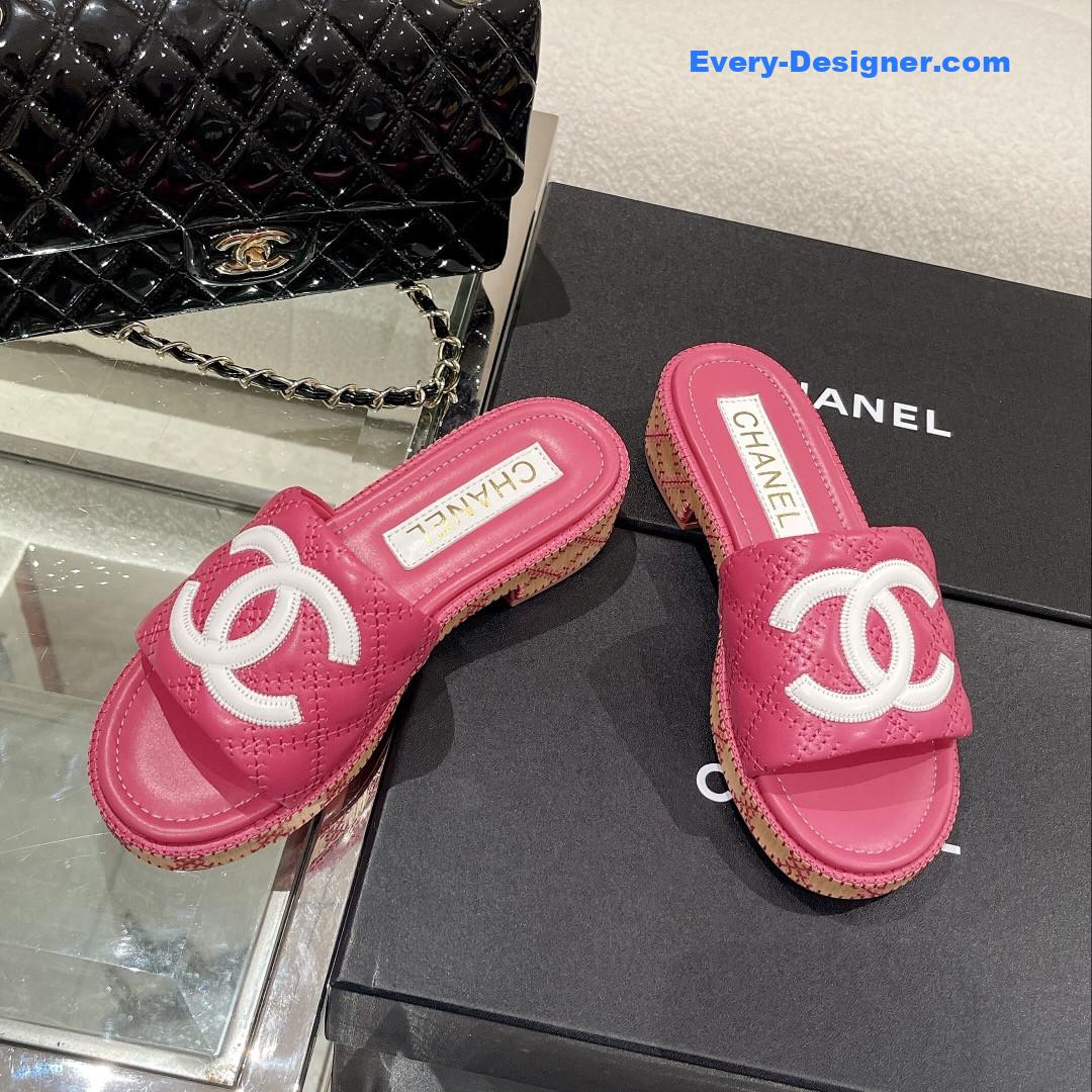 CC new wooden heel slippers