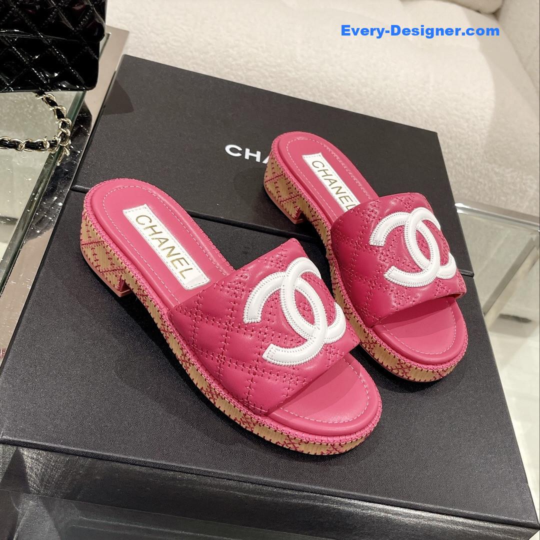 CC new wooden heel slippers