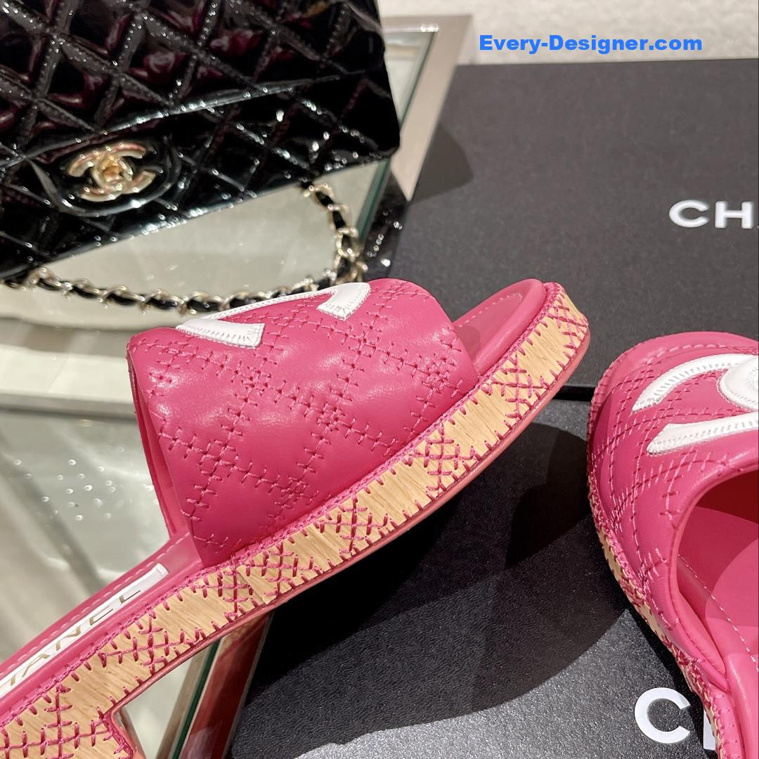 CC new wooden heel slippers