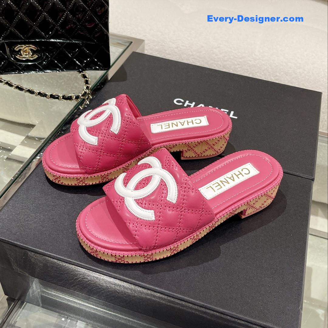 CC new wooden heel slippers