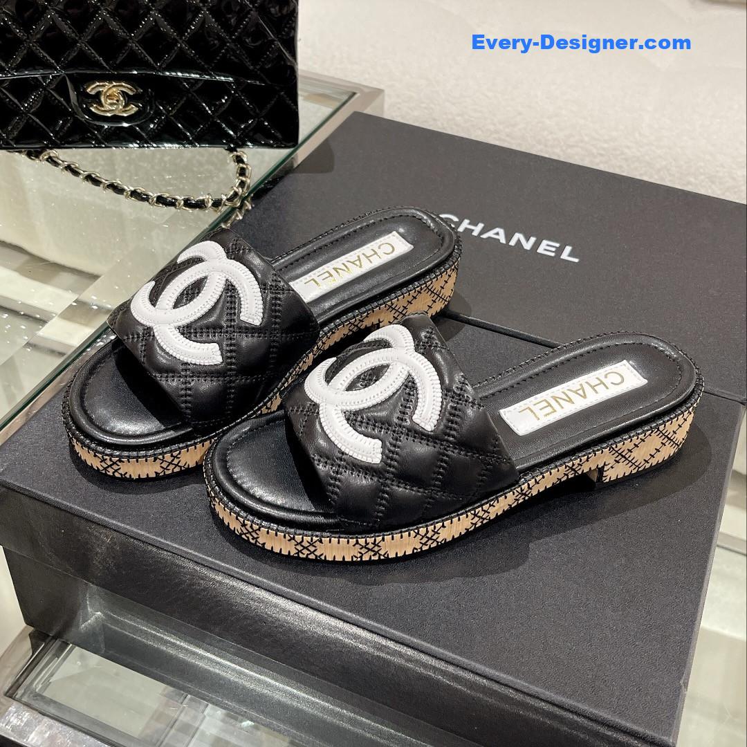 CC new wooden heel slippers