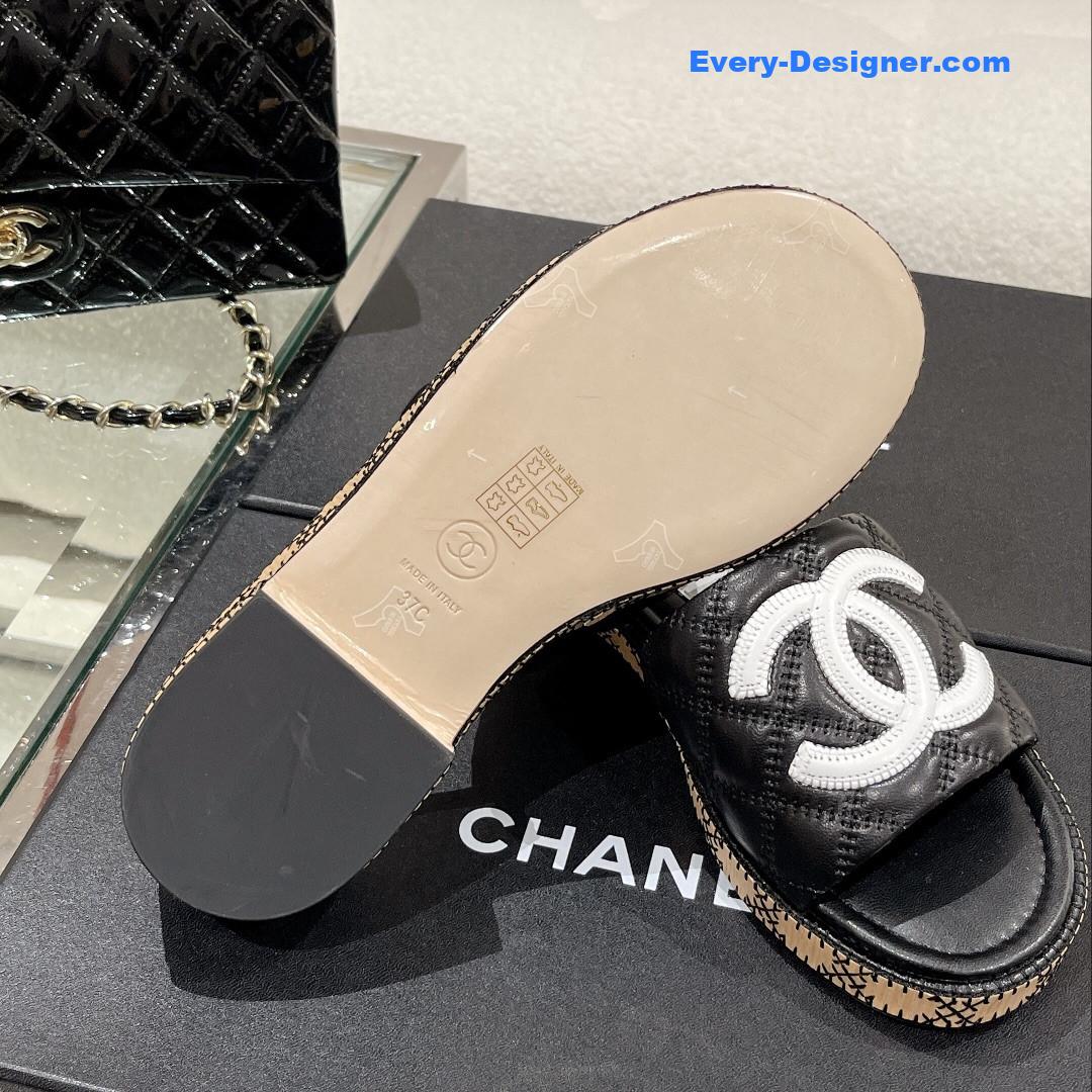 CC new wooden heel slippers