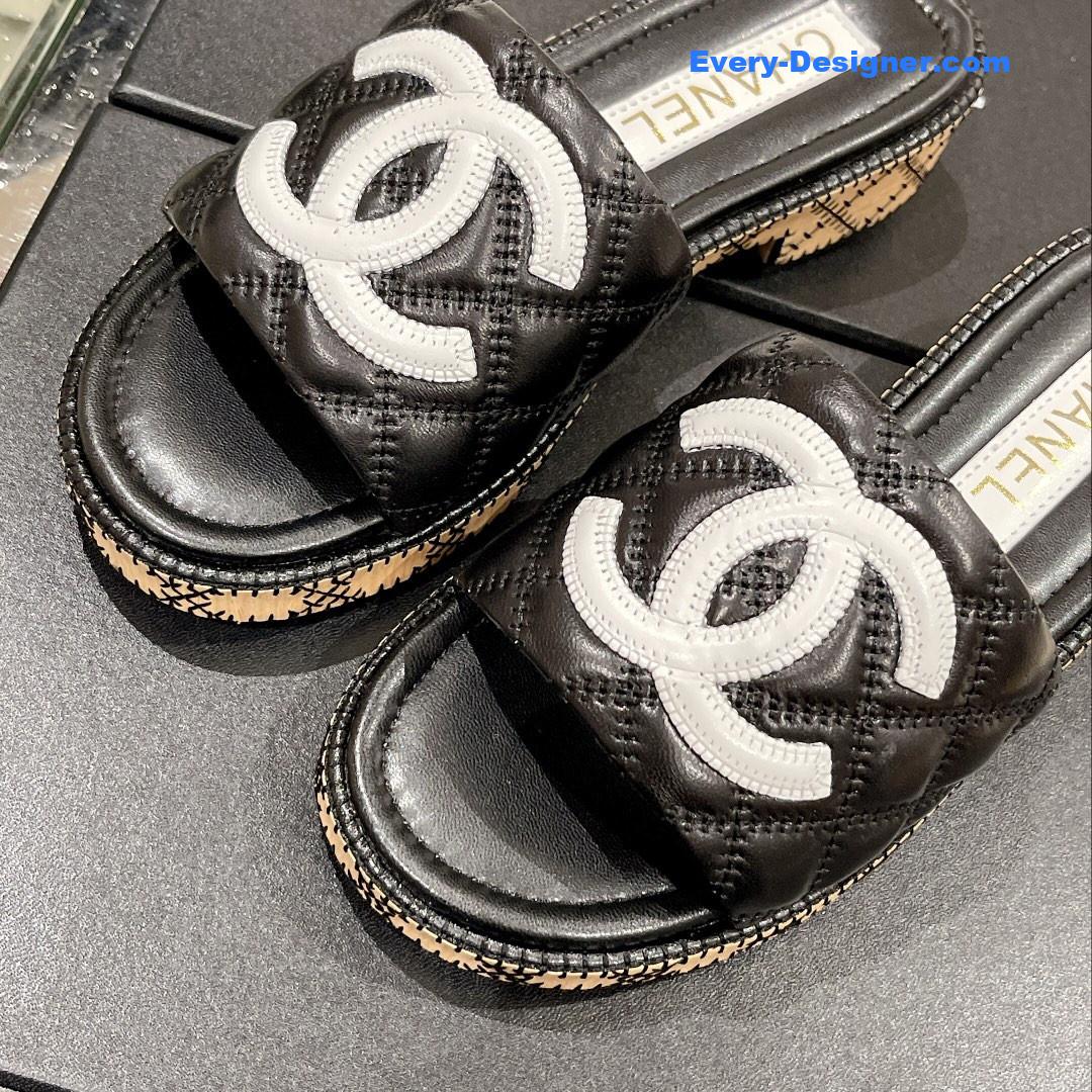 CC new wooden heel slippers