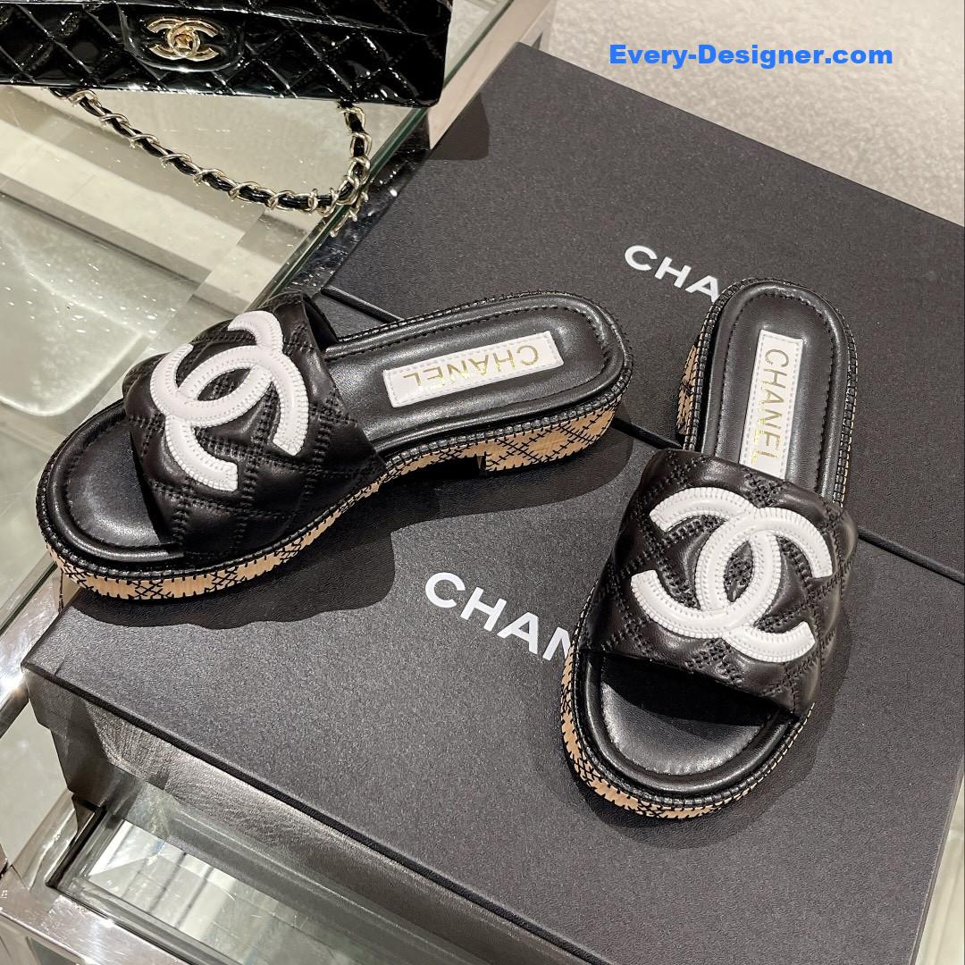 CC new wooden heel slippers