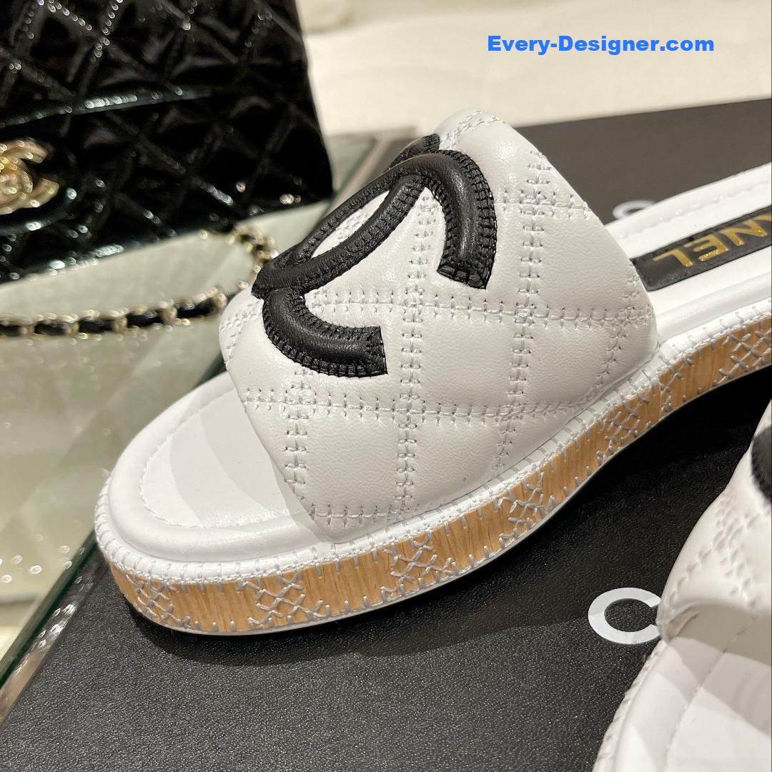 CC new wooden heel slippers