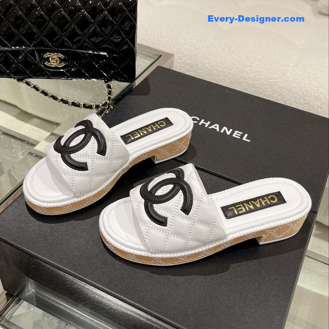 CC new wooden heel slippers