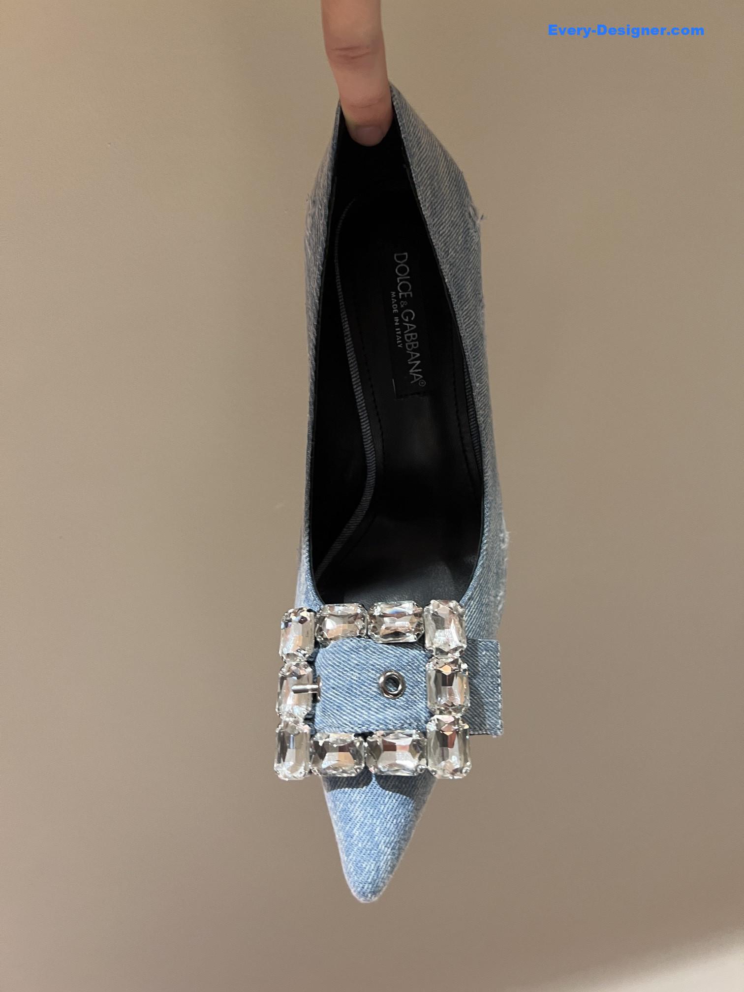 Dolce & Gabbana d&g vintage washed denim high-heeled sandals