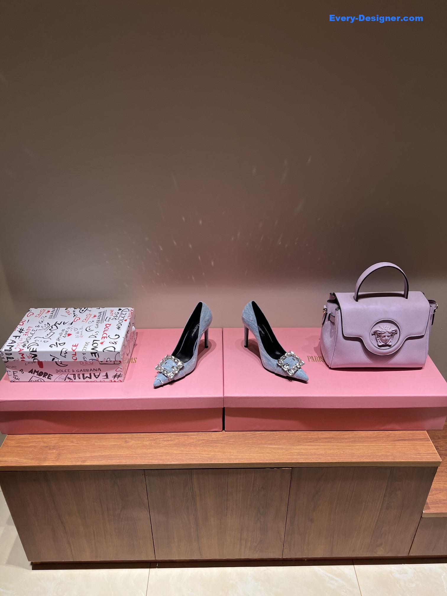 Dolce & Gabbana d&g vintage washed denim high-heeled sandals