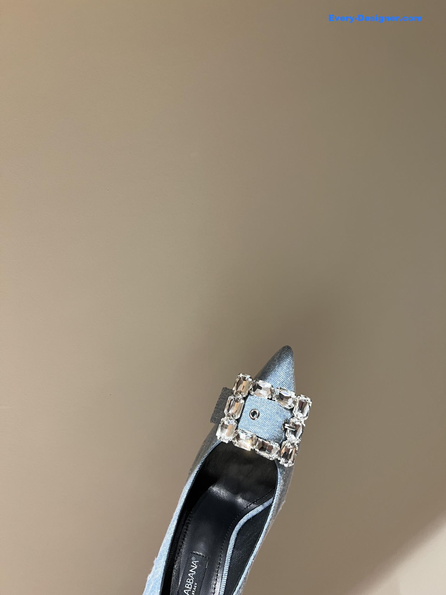 Dolce & Gabbana d&g vintage washed denim high-heeled sandals