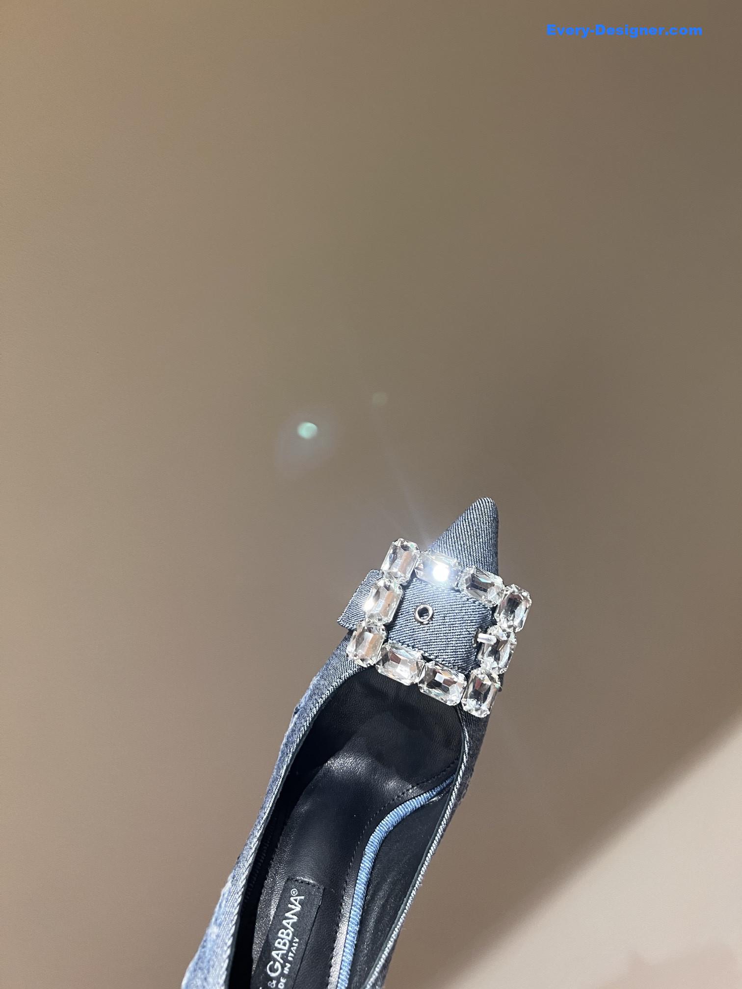 Dolce & Gabbana d&g vintage washed denim high-heeled sandals