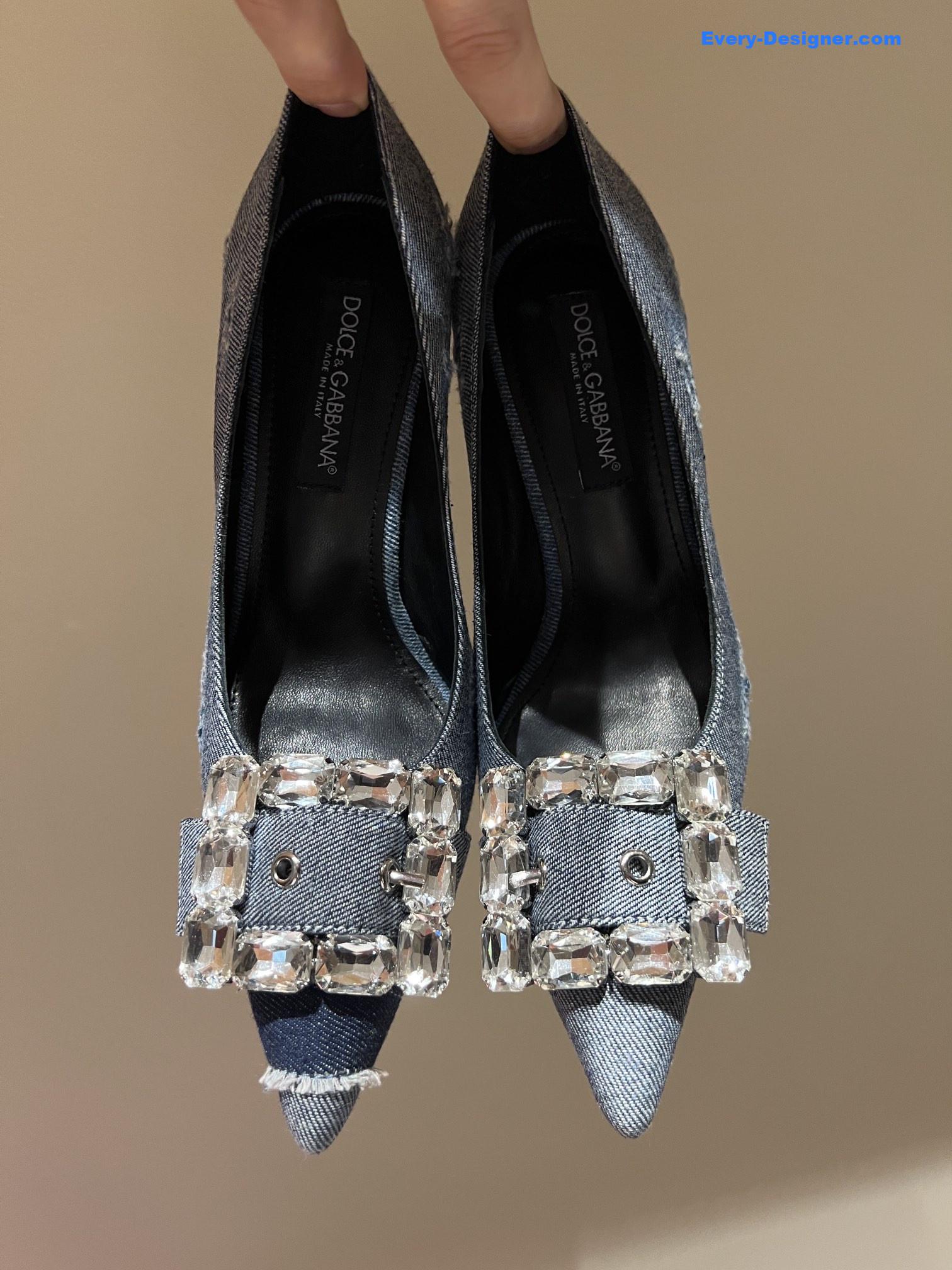 Dolce & Gabbana d&g vintage washed denim high-heeled sandals