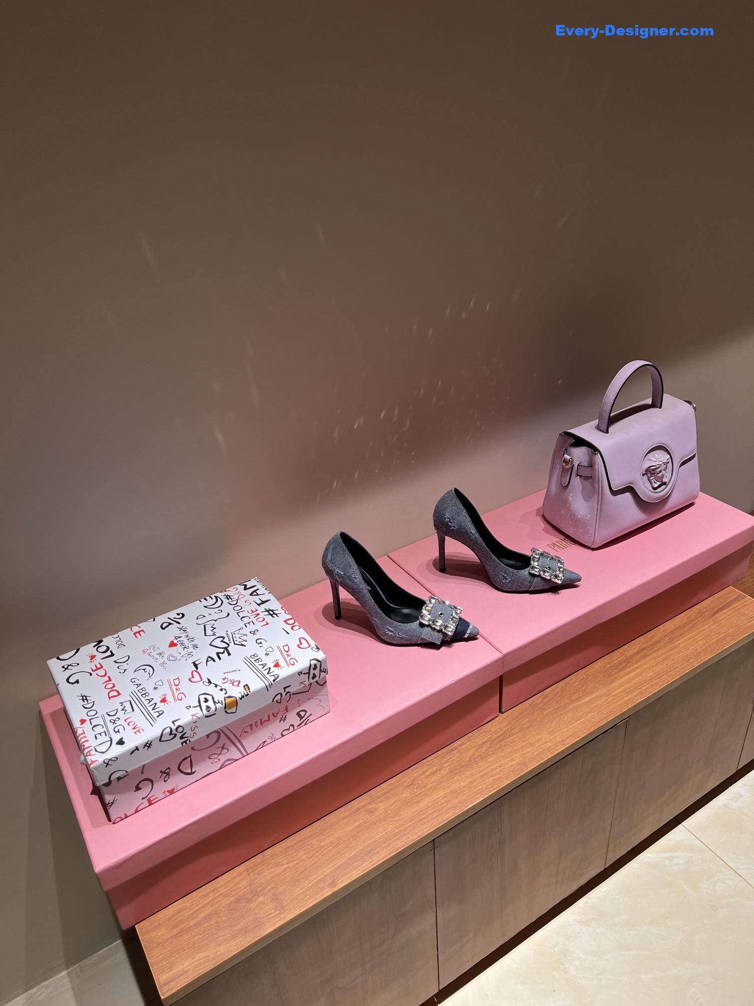 Dolce & Gabbana d&g vintage washed denim high-heeled sandals