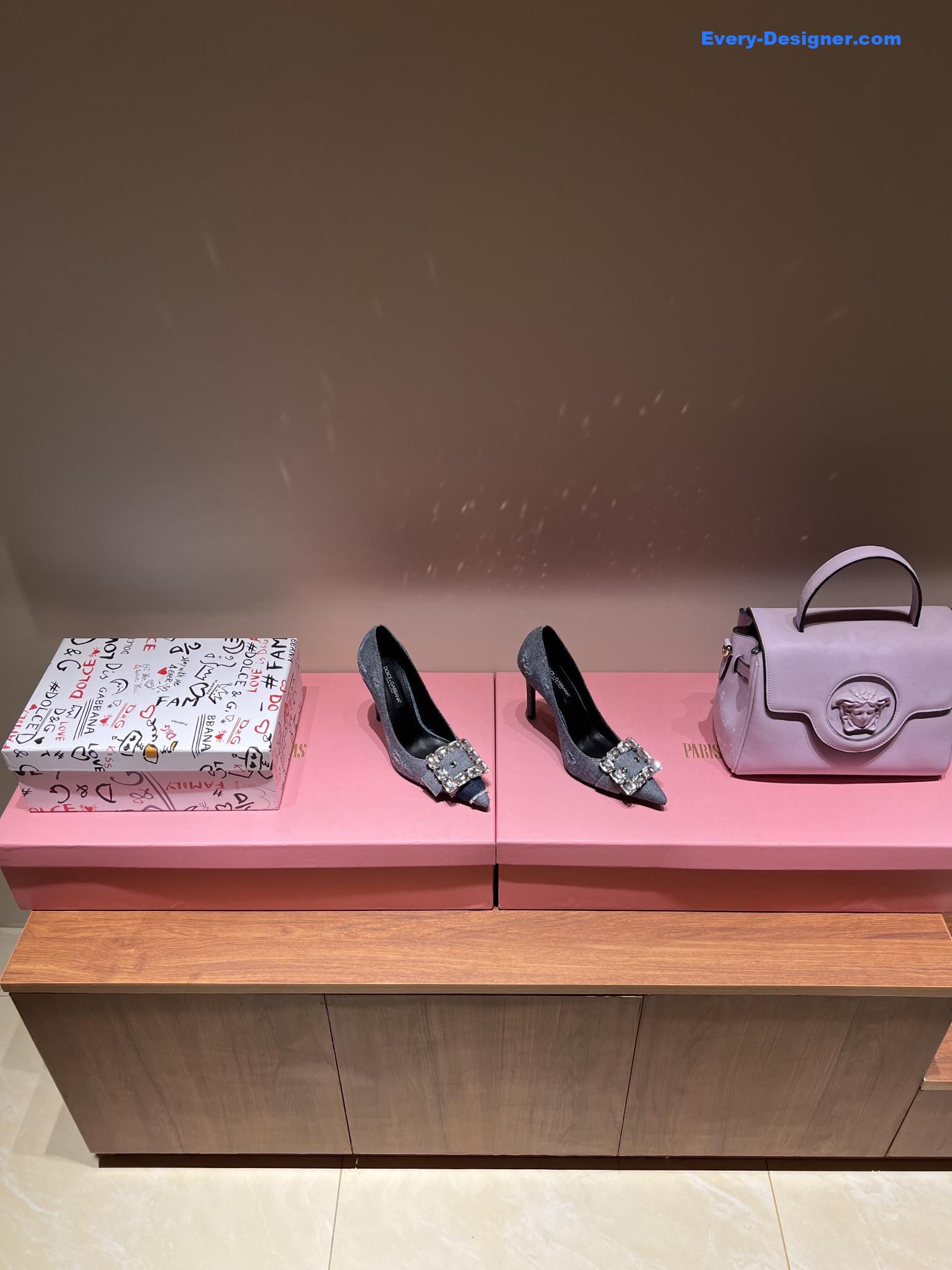 Dolce & Gabbana d&g vintage washed denim high-heeled sandals