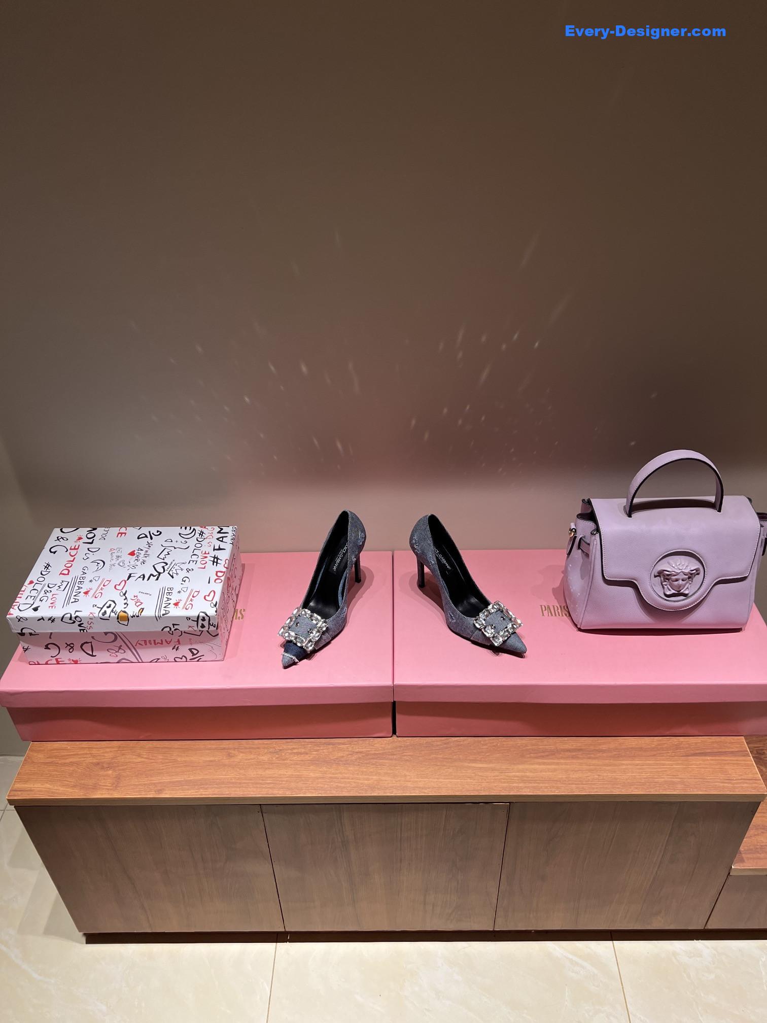 Dolce & Gabbana d&g vintage washed denim high-heeled sandals