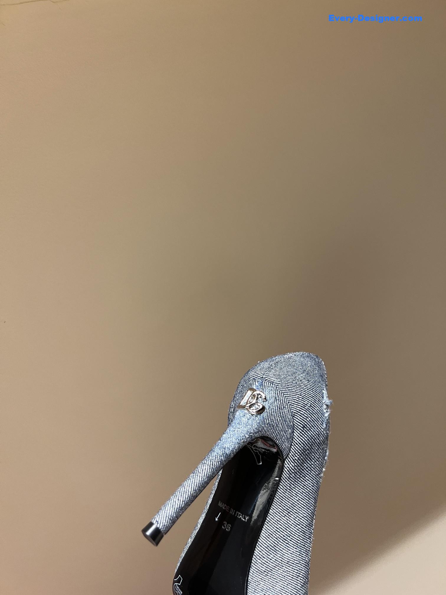 Dolce & Gabbana d&g vintage washed denim high-heeled sandals