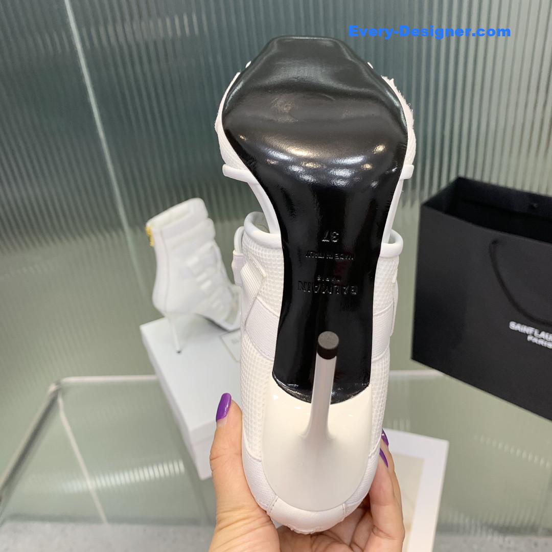 Balmain mesh and Velcro open-toe heeled sandals