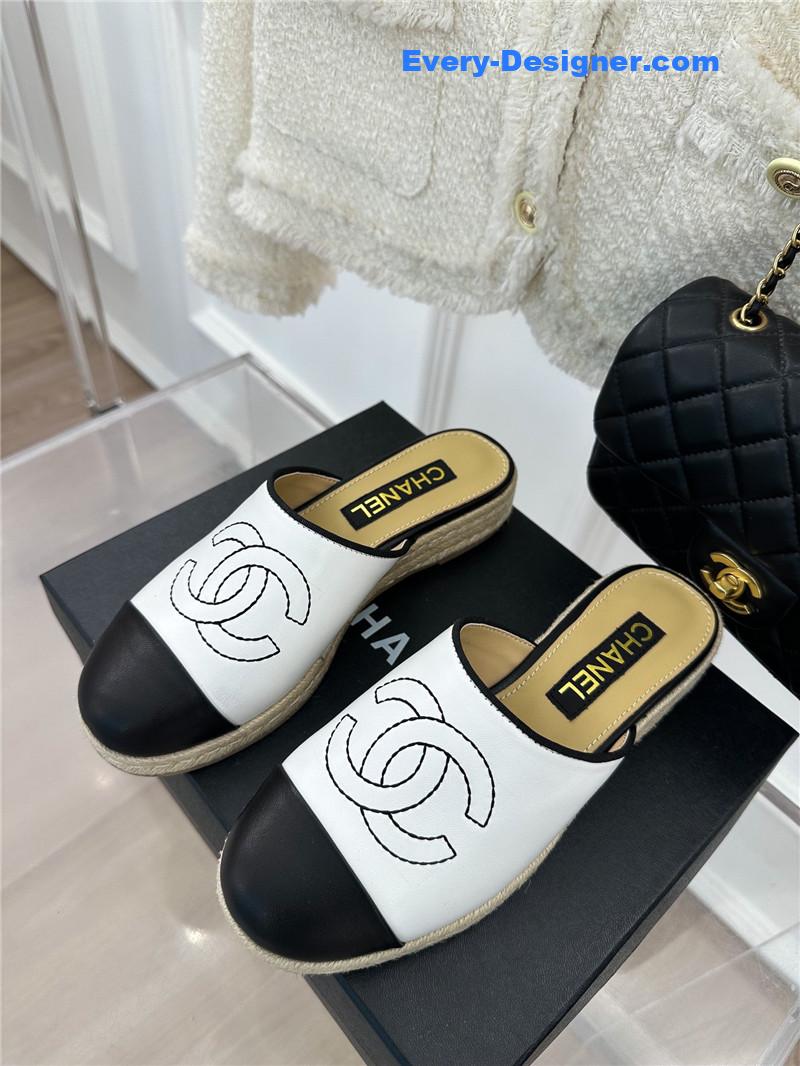 CC logo platform fisherman slippers