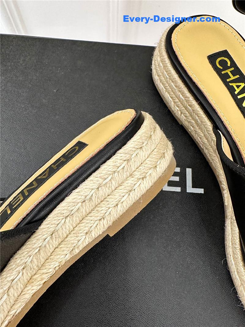 CC logo platform fisherman slippers