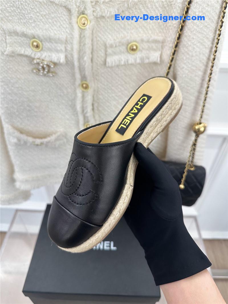 CC logo platform fisherman slippers