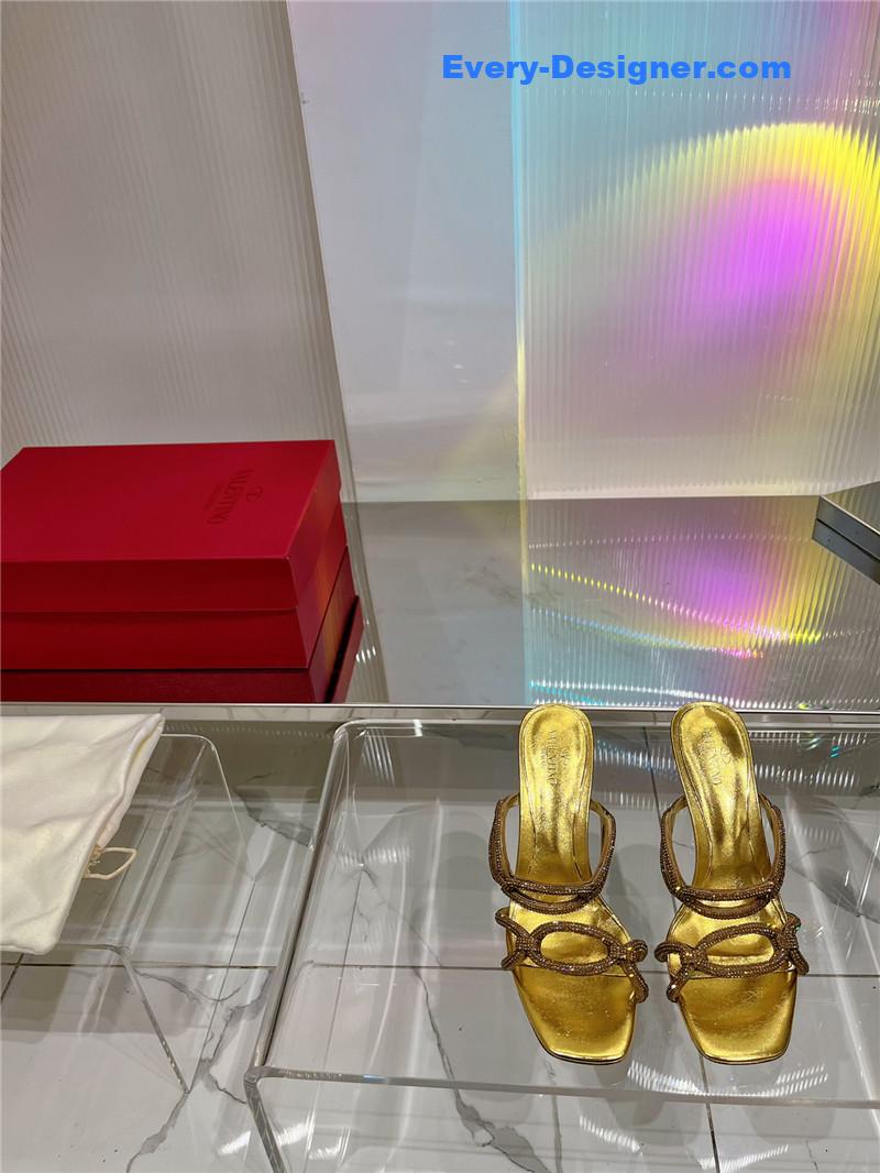 valentino rhinestone transparent heel sandals