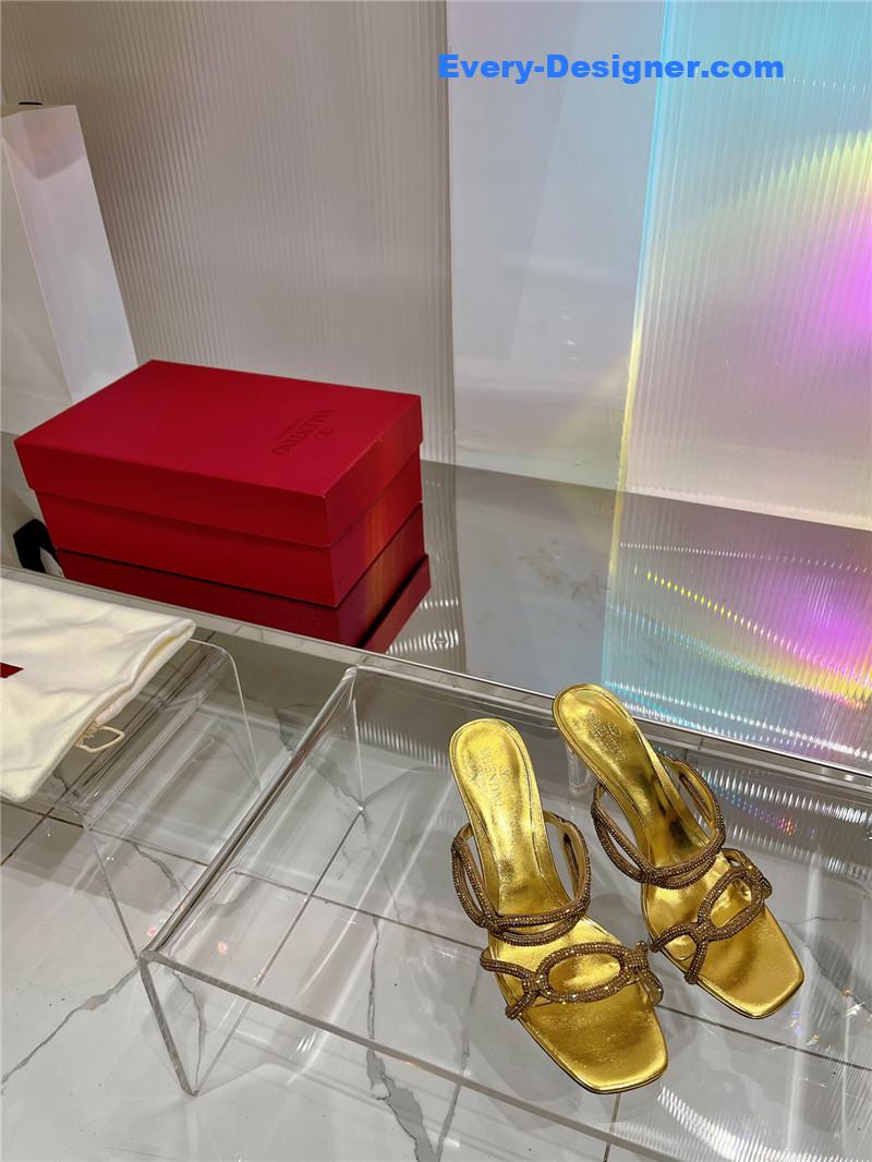 valentino rhinestone transparent heel sandals