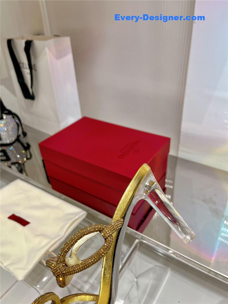 valentino rhinestone transparent heel sandals