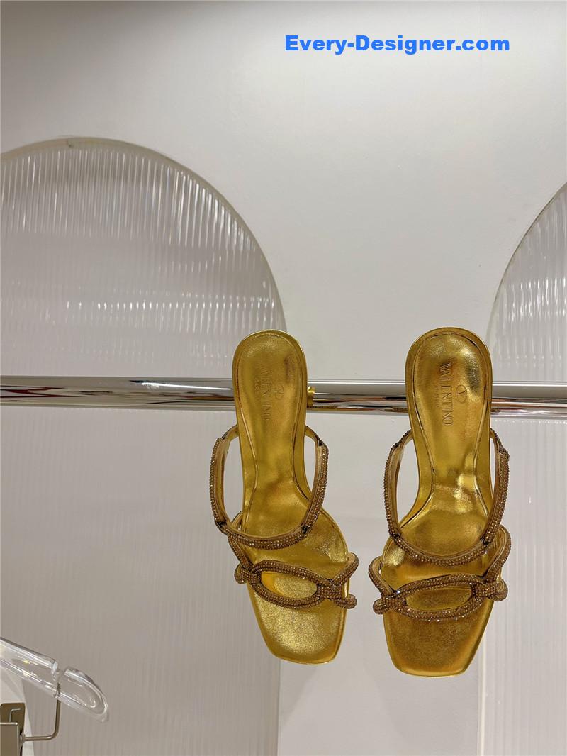 valentino rhinestone transparent heel sandals