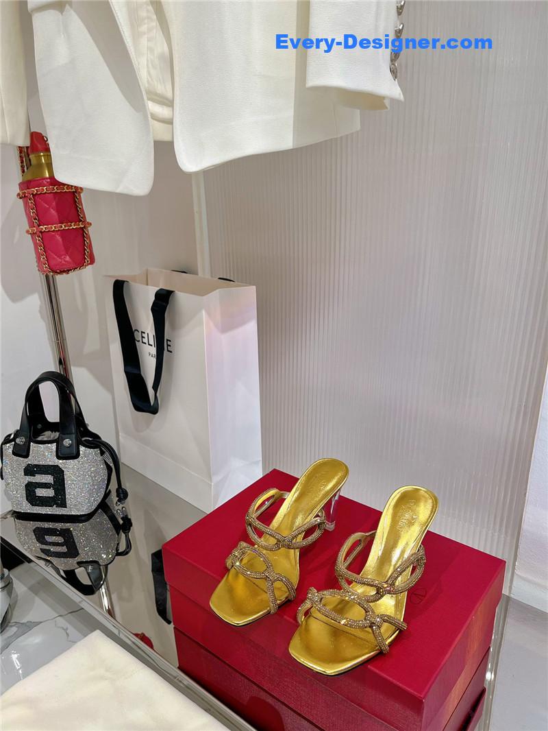 valentino rhinestone transparent heel sandals