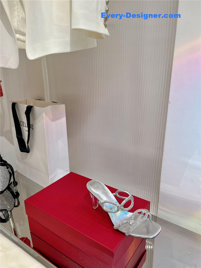 Va1e*ntin0 rhinestone transparent heel sandals