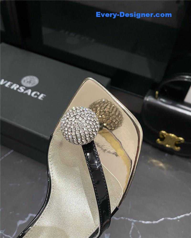 J1m*y Ch00 new rhinestone ball sandals