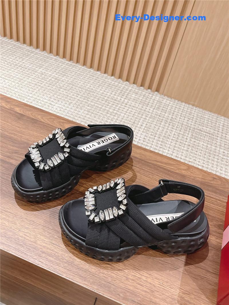Roger vivier diamond buckle platform sandals
