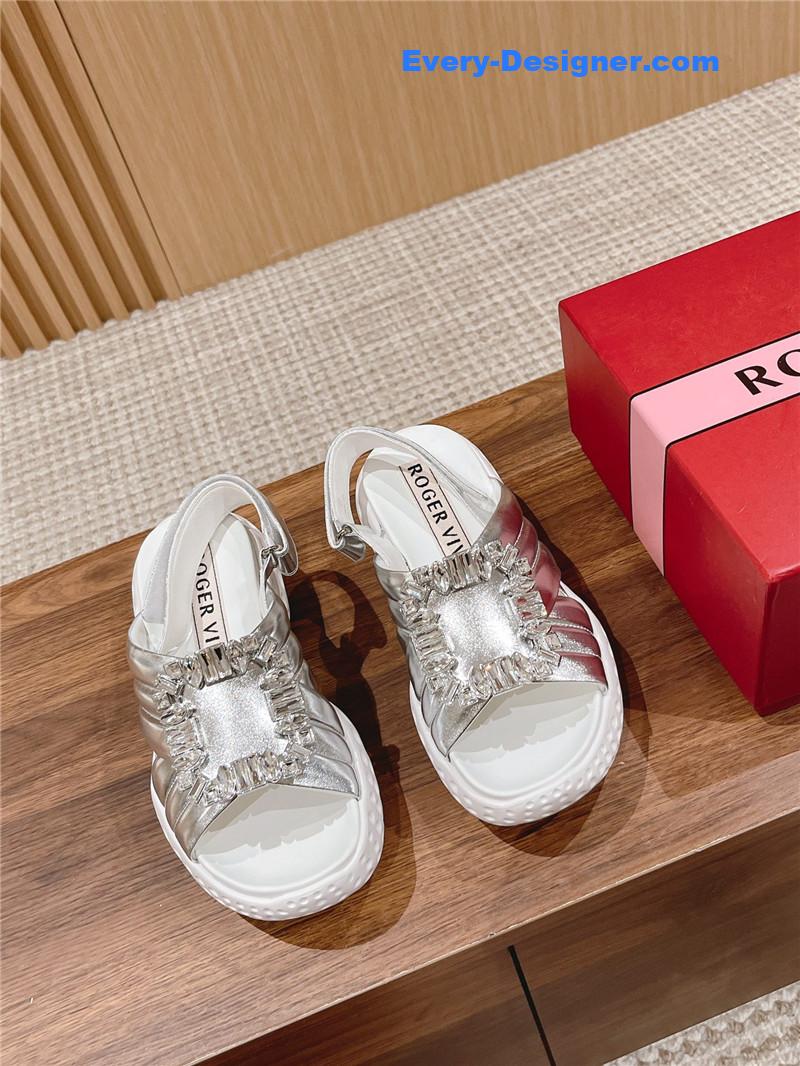 roger vivier D1am0nd buckle platform sandals