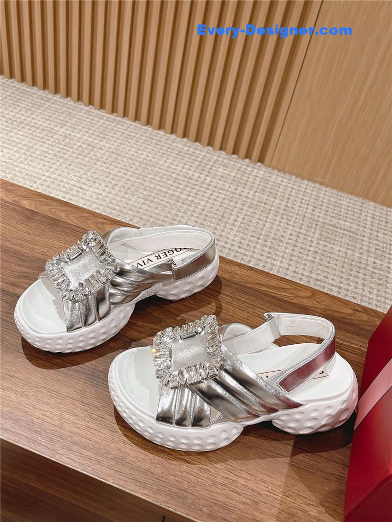 Roger vivier diamond buckle platform sandals