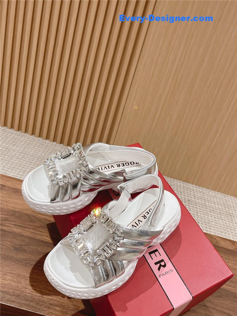 roger vivier D1am0nd buckle platform sandals