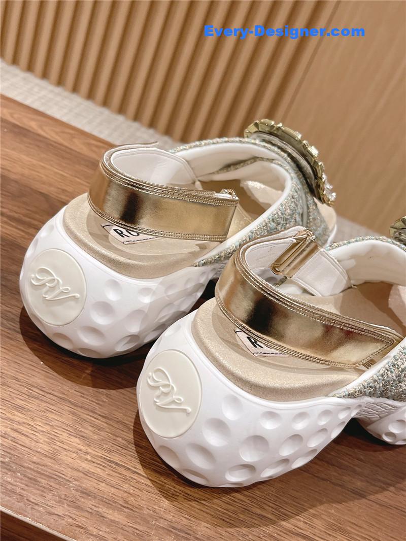 roger vivier D1am0nd buckle platform sandals