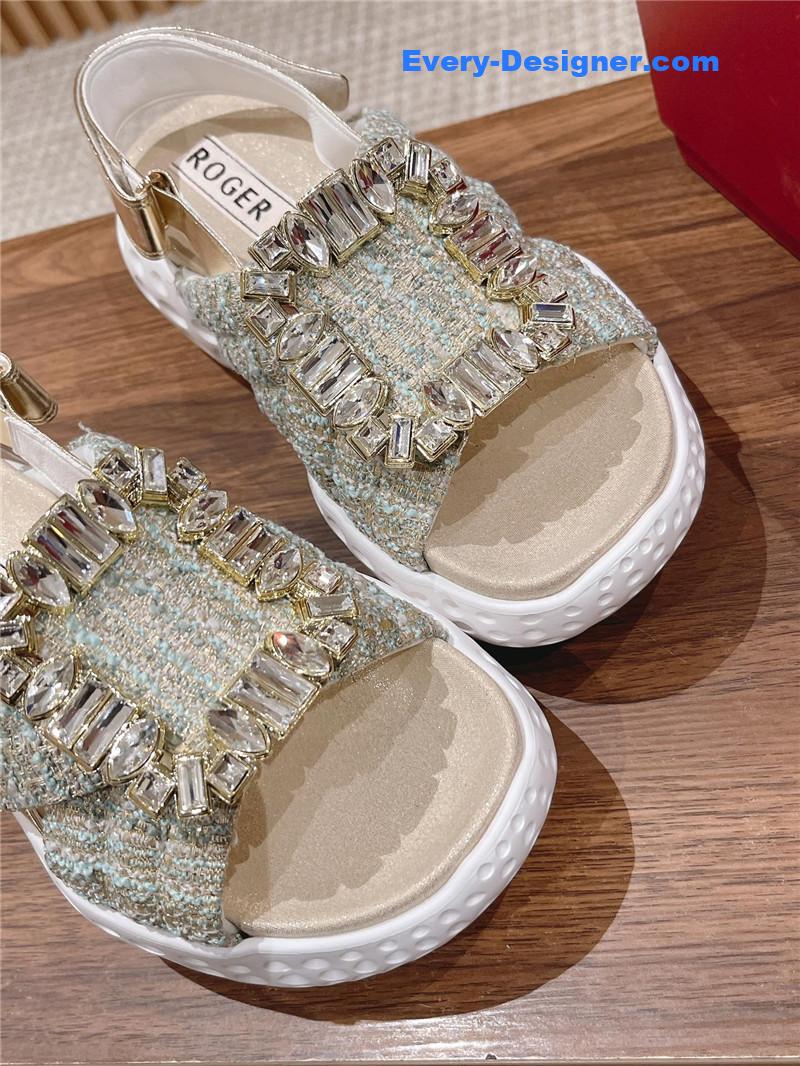 roger vivier D1am0nd buckle platform sandals