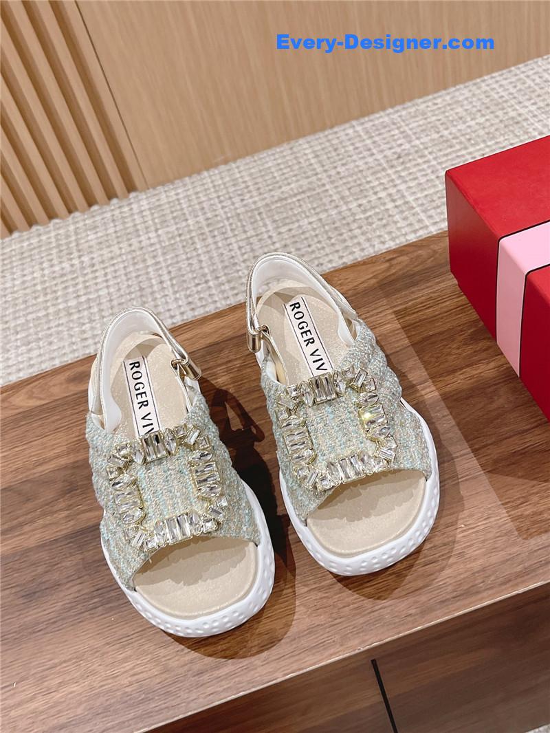 roger vivier D1am0nd buckle platform sandals