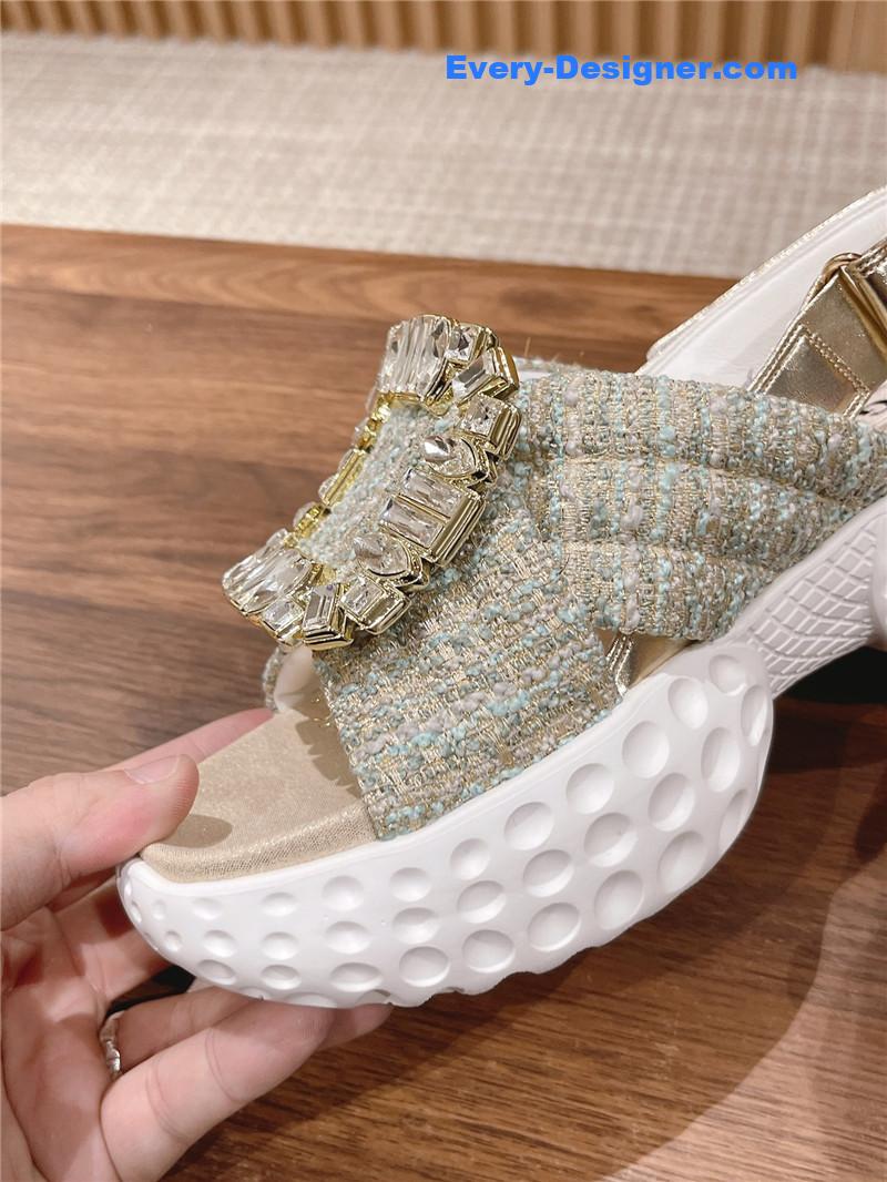 roger vivier D1am0nd buckle platform sandals