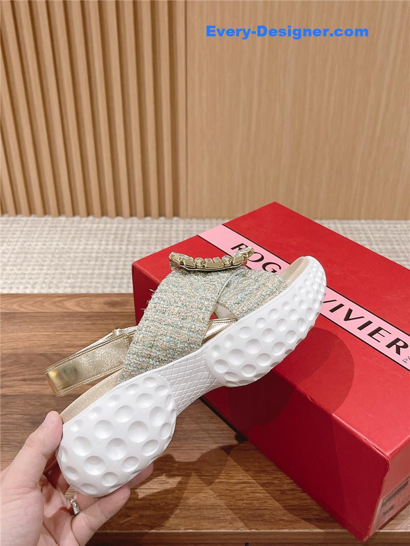 roger vivier D1am0nd buckle platform sandals